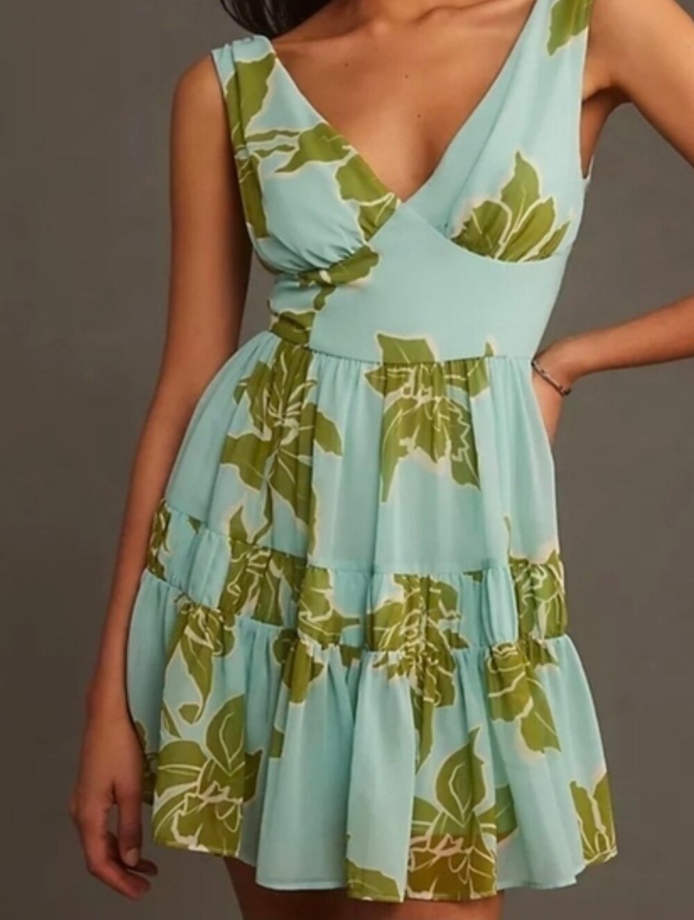 NWT | Hutch Floral V-Neck Tiered Mini Dress | Size 0 | Wedding Guest